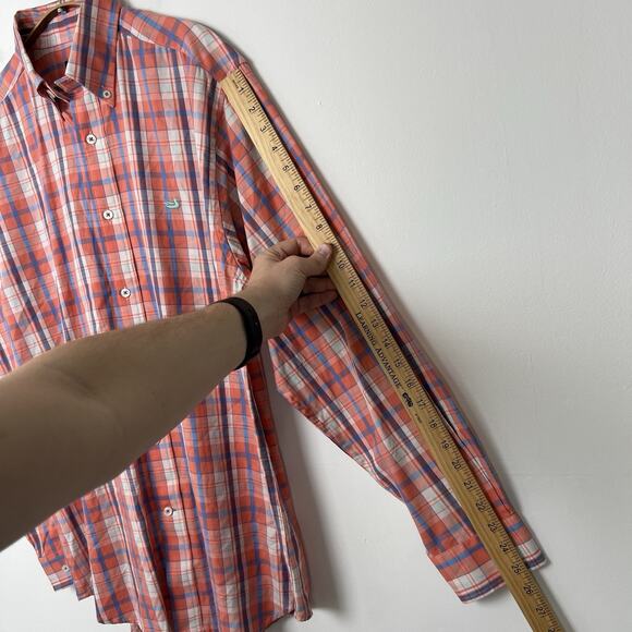 Southern Marsh Performance Button Shirt Mens M Colorful Plaid Casual Stretch - Picture 6 of 8